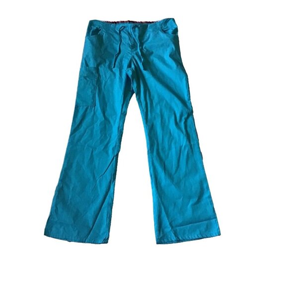 Dickies EDS Signature Womens Drawstring Scrub Pants Small Caribbean Blue Cotton - Picture 2 of 12